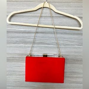 KATE SPADE Red Clutch | Bag w/ Gold Strap (NWOT)